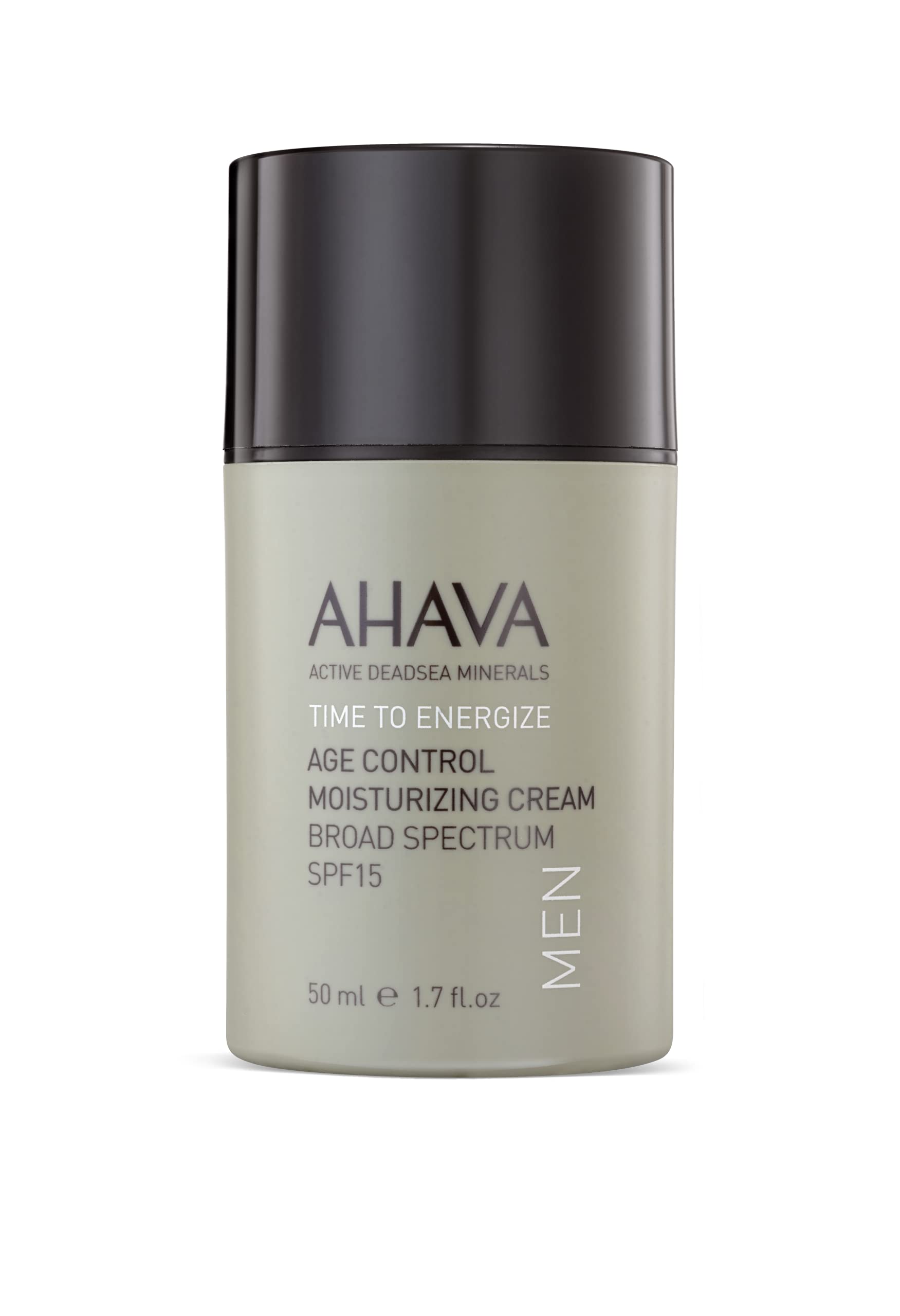 AHAVA Men's Age Control Moisturizing Cream, Broad Spectrum SPF15 - Fast-absorbing Silky Hydrating Lotion, Protects from Premature Aging Signs of UVA/B rays, Enriched with Exclusive Osmoter, 1.7 Fl.Oz